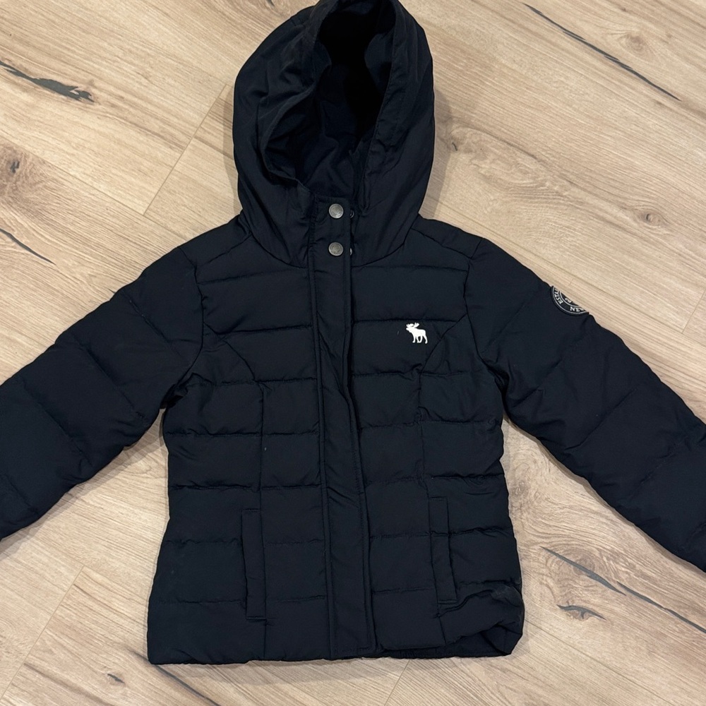 Abercrombie & Fitch Kids Black Hooded Puffer Jacket